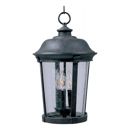 Maxim Three Light Bronze Seedy Glass Hanging Lantern 40099CDBZ
